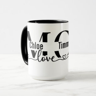 Mug MOM personnalisé avec les noms des enfants