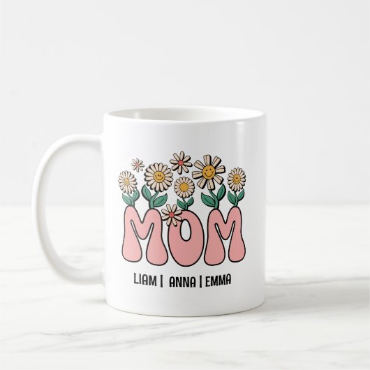 Mug MOM | Retro Mama Custom Kids nomme la fête des mèr (Gauche)