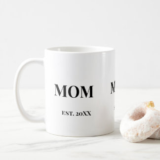 Mug MOM Script établit. 20XX Texte Gras Blanc