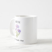 Mug Mom September Birth Flower with Kids Names (Devant gauche)