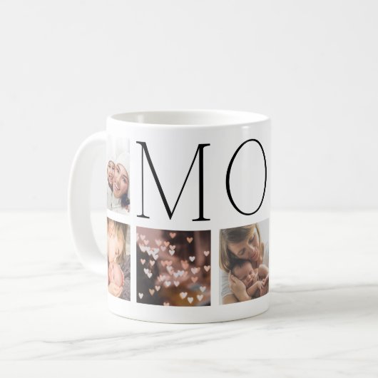 Mug MOM texte moderne élégant Multi 7 Photo (Devant gauche)