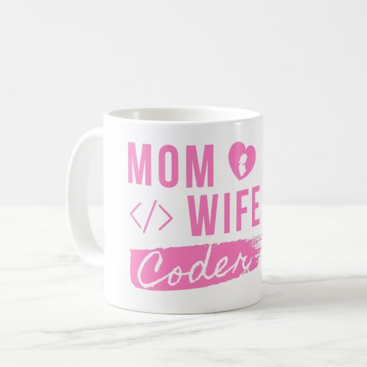 Mug MOM WIFE CODER - CODER MOM T-Shirt (Devant gauche)