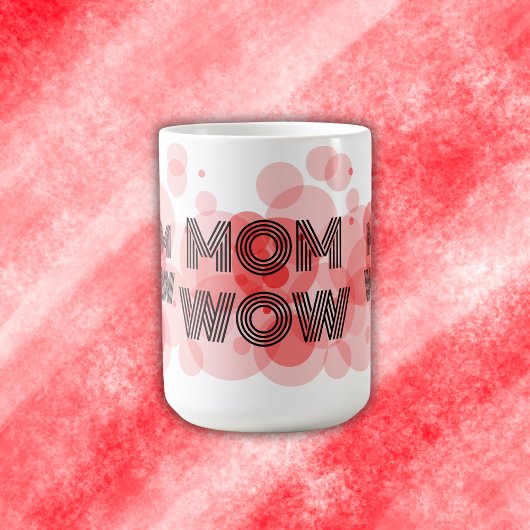 Mug MOM WOW noir sur rouge |