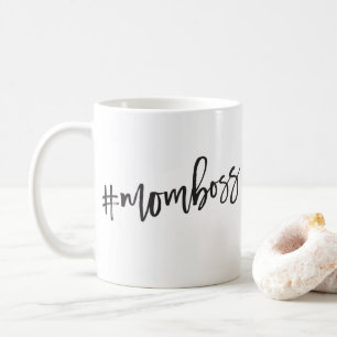Mug #MOMBOSS black minimum décontracté script drôle