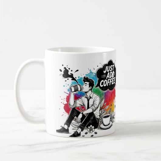 Mug Moments de café vibrant Ajoutez simplement du café (Gauche)