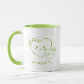 Mug Mommy And Me Hearts Hand-drawn Coffee