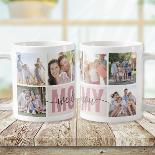Mug Mommy We Love You Photo Collage Pink 7 Photos