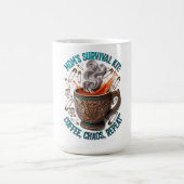 Mug Mom's Survival Kit Tee | Coffee Chaos Repeat Funny (Centre)
