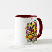 Mug Mon 1Er Anniversaire Gâteau Et Ballons (Devant droit)