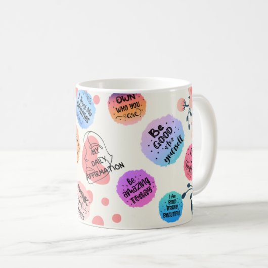 Mug Mon affirmation quotidienne (Devant droit)