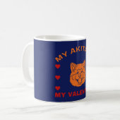 Mug Mon Akita Est Ma Citation De Saint Valentin Drôle (Devant gauche)