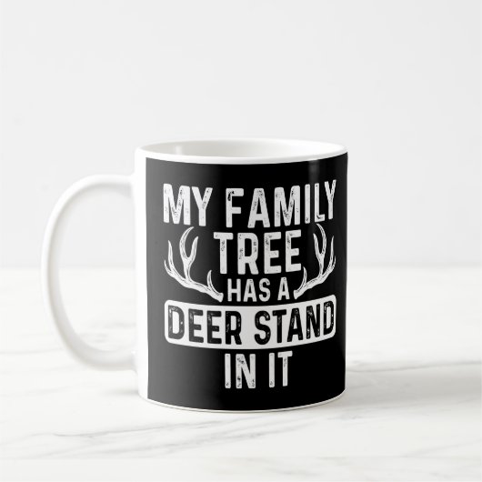 Mug Mon Arbre Familial A Un Deer Stand Dans Il Chasse (Gauche)