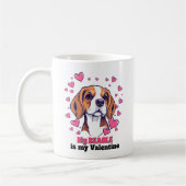 Mug Mon Beagle est Mon Chien Saint Valentin mignon drô (Gauche)