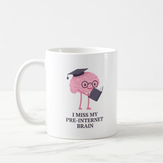 Mug Mon Cerveau Avant Internet Me Manque Drôle Café Sa (Gauche)