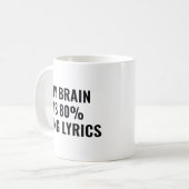 Mug Mon Cerveau Est 80 Pour Cent Paroles De Chanson (Devant gauche)