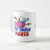 Mug Mon cerveau fait mal à l'Humour foncé (Devant gauche)