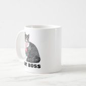 Mug Mon chat est mon patron lunettes de soleil cravate (Devant gauche)