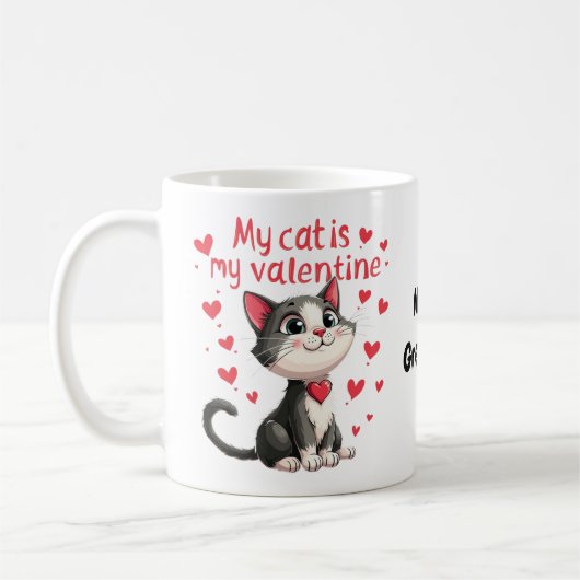 Mug Mon chat est mon Saint-Valentin Célébrer la Saint- (Gauche)