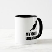 Mug Mon chat est un politique drôle libertaire (Devant droit)