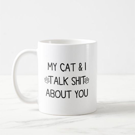 Mug Mon chat et moi parlons de toi 2 faces (Gauche)