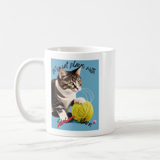 Mug Mon chat joue avec B**** - Fil. (Gauche)