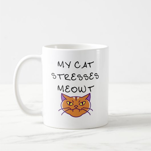 Mug Mon chat me stresse Meowt Drôle de chat Chat grinc (Gauche)