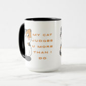 Mug Mon chat vous juge plus que moi (Devant gauche)