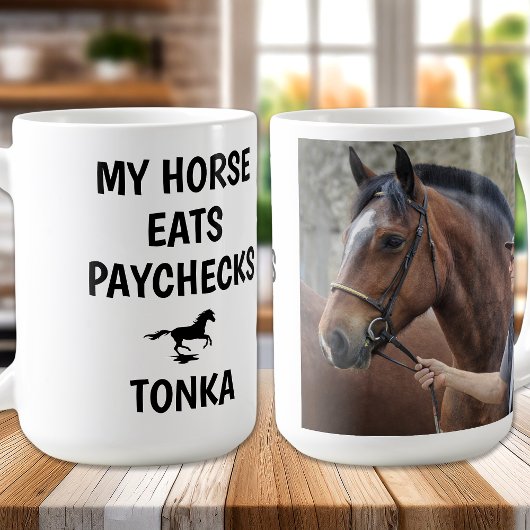 Mug Mon Cheval Mange Paychèques - Photo Funny Equestri