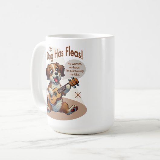 Mug Mon Chien A Fleas Ukulele Tuning Chanson (Devant gauche)