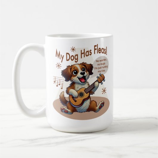 Mug Mon Chien A Fleas Ukulele Tuning Chanson (Gauche)