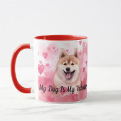 Mug Mon Chien Akita Est Mon Nom Personnalisé Valentin (Gauche)