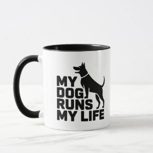 Mug Mon chien dirige ma vie - Citation minimale sur le