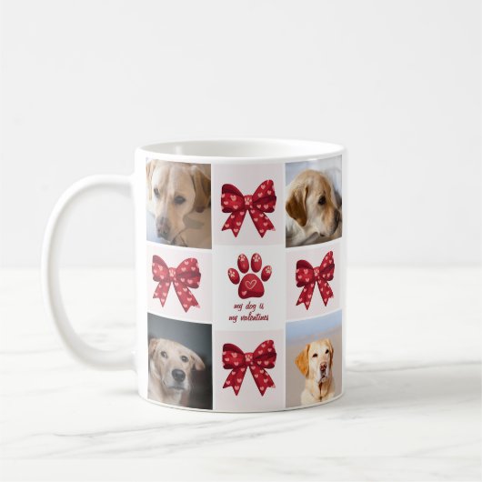 Mug Mon chien est mes valentines Bow 4 photos (Gauche)