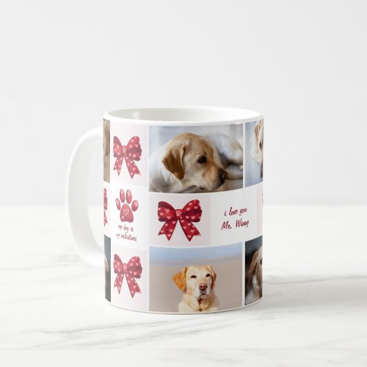 Mug Mon chien est mes valentines Bow 4 photos (Devant gauche)