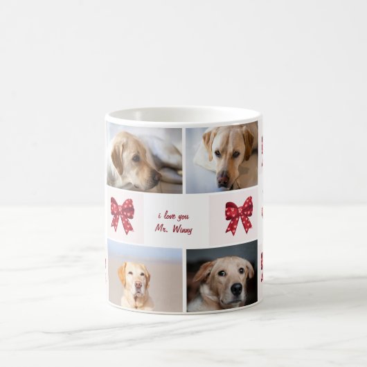 Mug Mon chien est mes valentines Bow 4 photos (Centre)