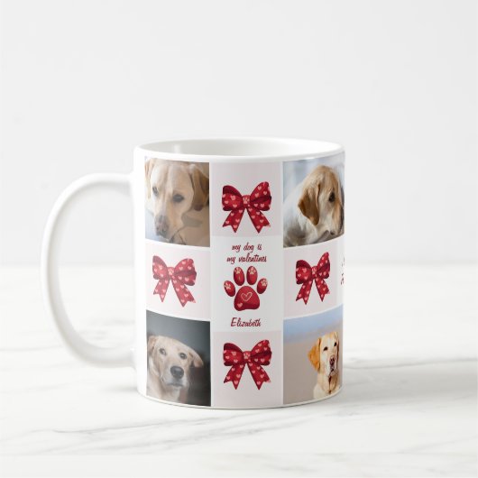 Mug Mon chien est mes valentines Bow 4 photos (Gauche)