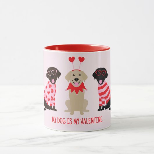 Mug Mon chien est mon Saint-Valentin Labrador Retrieve (Centre)