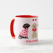 Mug Mon chien est mon Saint-Valentin Labrador Retrieve (Devant gauche)