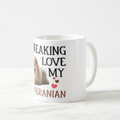 Mug Mon Chien Poméranien mignon (Devant droit)