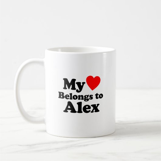 Mug Mon coeur appartient à Alex (Gauche)