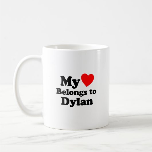 Mug Mon coeur appartient à Dylan (Gauche)