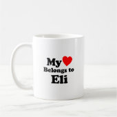 Mug Mon coeur appartient à Eli (Gauche)
