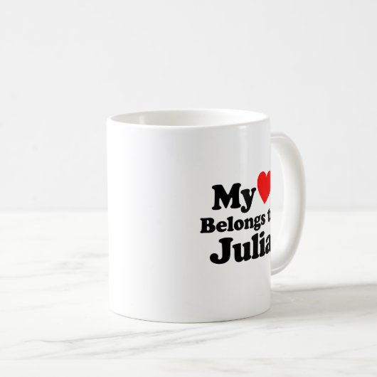 Mug Mon coeur appartient à Julia (Devant droit)