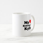 Mug Mon coeur appartient à Kylie (Devant droit)