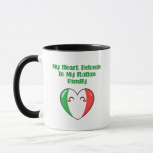 Mug Mon cœur appartient à ma famille italienne Amour