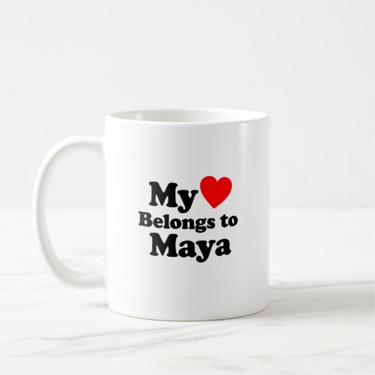 Mug Mon coeur appartient à Maya (Gauche)