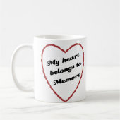 Mug Mon coeur appartient à Memere (Gauche)