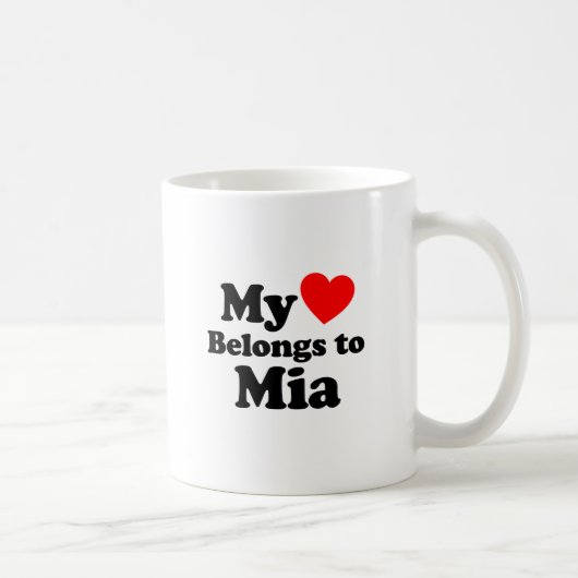 Mug Mon coeur appartient à Mia (Droite)