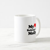 Mug Mon coeur appartient à Molly (Devant droit)