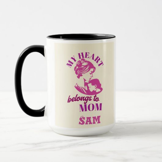 Mug Mon coeur appartient à MOM (Gauche)